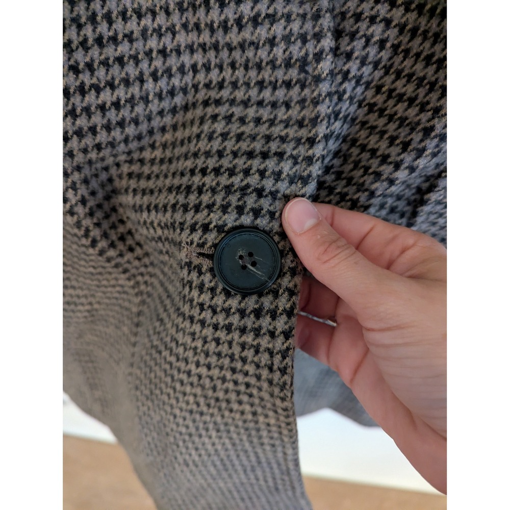 Zara houndstooth coat size M tailored neutral outerwear cool girl - Picture 4 of 7